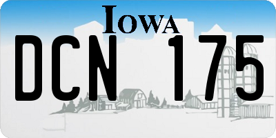 IA license plate DCN175