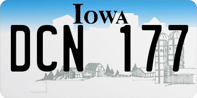 IA license plate DCN177