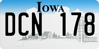 IA license plate DCN178
