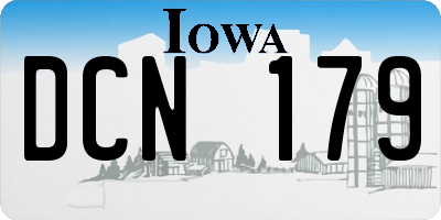 IA license plate DCN179