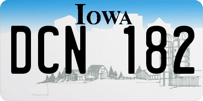 IA license plate DCN182