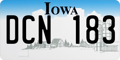 IA license plate DCN183