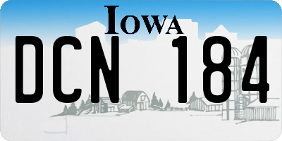 IA license plate DCN184