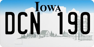 IA license plate DCN190