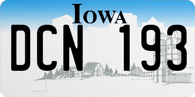 IA license plate DCN193