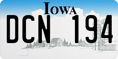 IA license plate DCN194