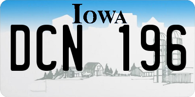 IA license plate DCN196