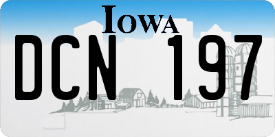 IA license plate DCN197