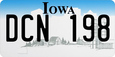 IA license plate DCN198