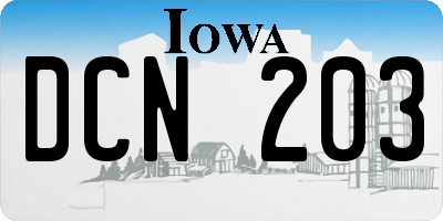 IA license plate DCN203
