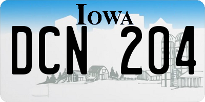 IA license plate DCN204