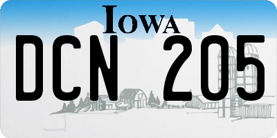 IA license plate DCN205