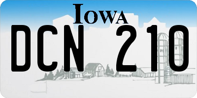 IA license plate DCN210