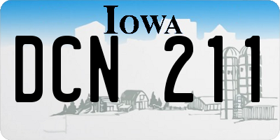 IA license plate DCN211