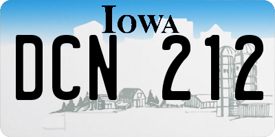 IA license plate DCN212