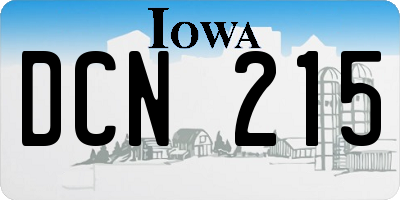 IA license plate DCN215