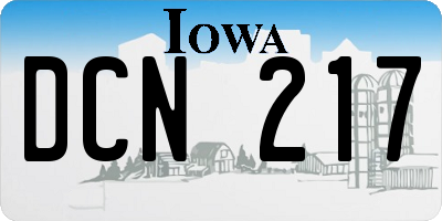 IA license plate DCN217