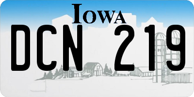 IA license plate DCN219