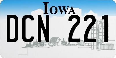 IA license plate DCN221