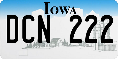 IA license plate DCN222