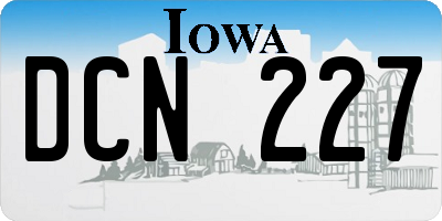 IA license plate DCN227