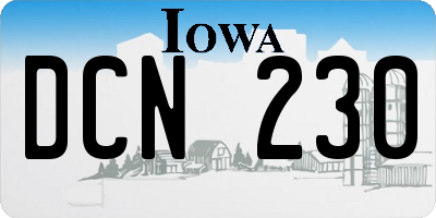 IA license plate DCN230