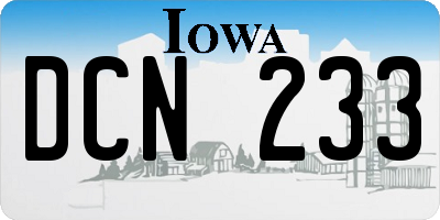 IA license plate DCN233