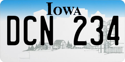 IA license plate DCN234
