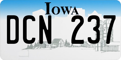 IA license plate DCN237