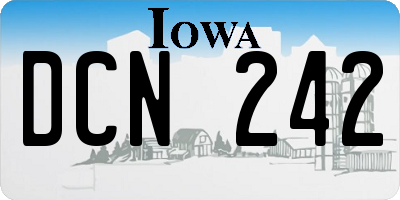 IA license plate DCN242