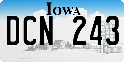 IA license plate DCN243