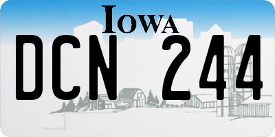 IA license plate DCN244