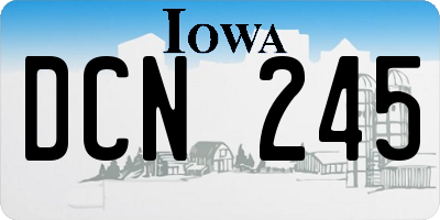 IA license plate DCN245