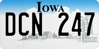 IA license plate DCN247