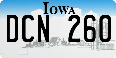 IA license plate DCN260