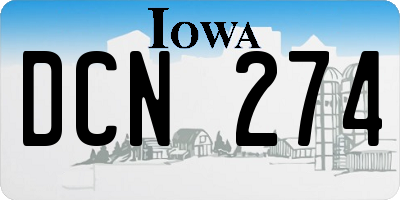 IA license plate DCN274