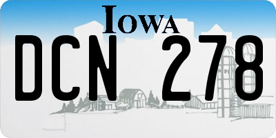 IA license plate DCN278