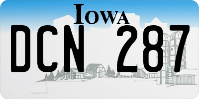 IA license plate DCN287