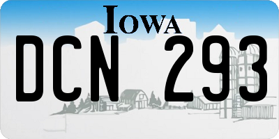 IA license plate DCN293