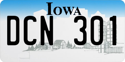 IA license plate DCN301