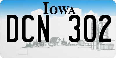 IA license plate DCN302