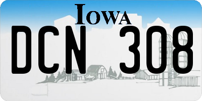 IA license plate DCN308