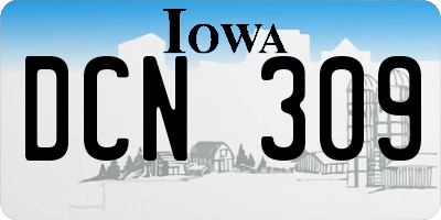 IA license plate DCN309