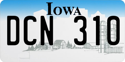 IA license plate DCN310