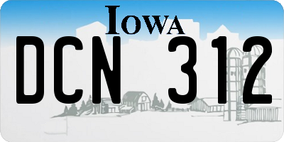 IA license plate DCN312