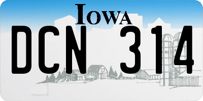 IA license plate DCN314