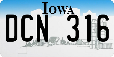 IA license plate DCN316