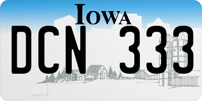 IA license plate DCN333