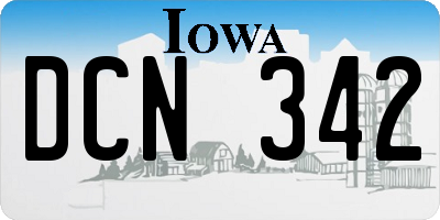 IA license plate DCN342