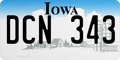 IA license plate DCN343